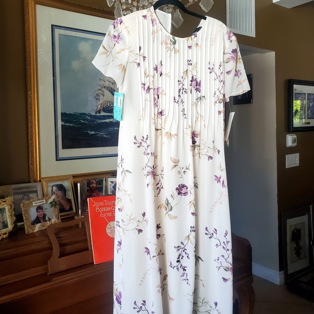 Nordstrom Ivory and Lilac Floral Dress